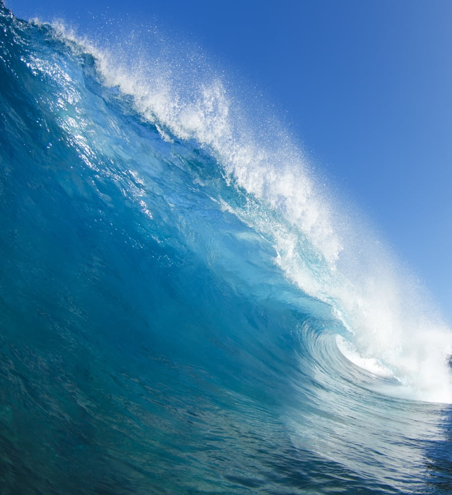 Blue Ocean Wave Canvas Art - Design Pics Vibe Design Pics (26 x 28)