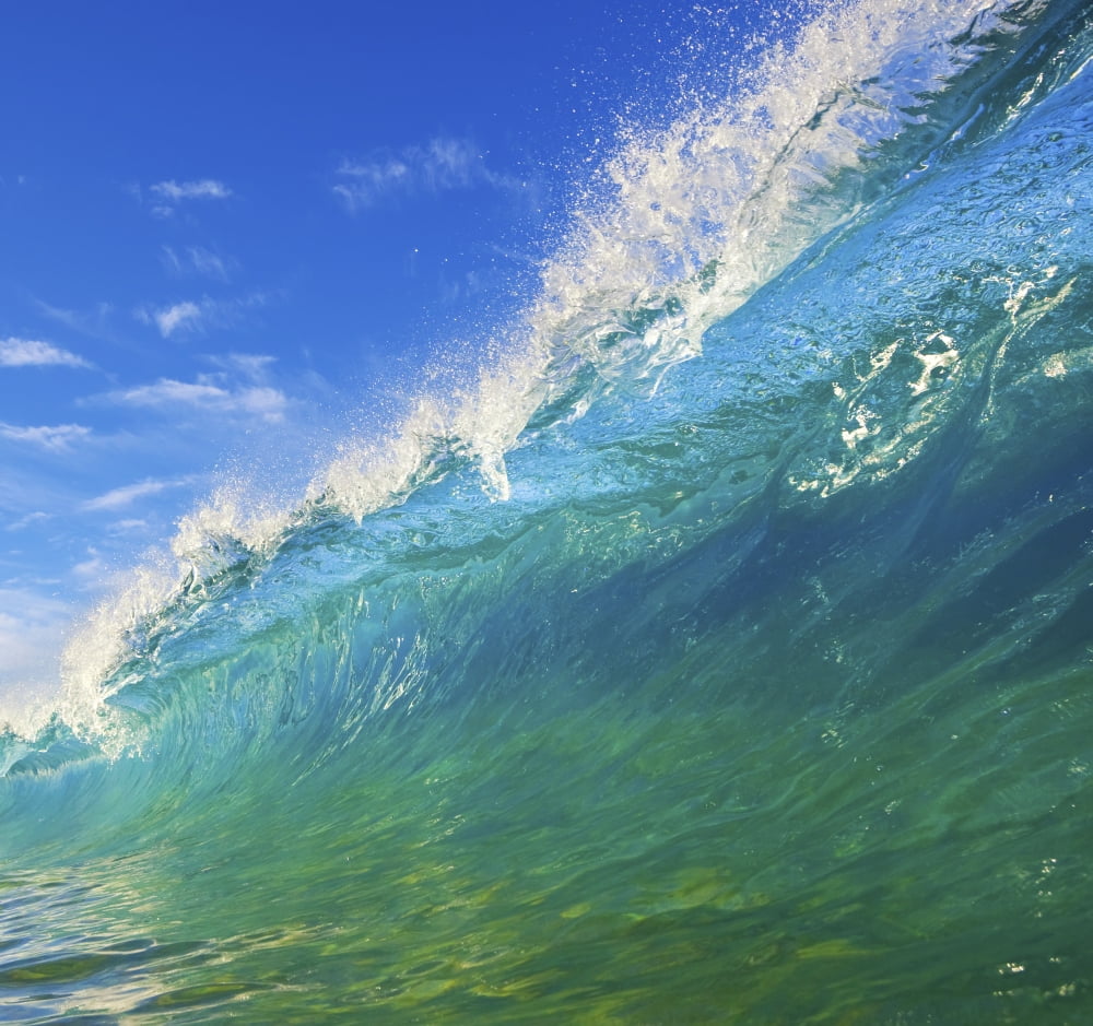 Blue Ocean Wave Canvas Art - Design Pics Vibe Design Pics (28 x 26)