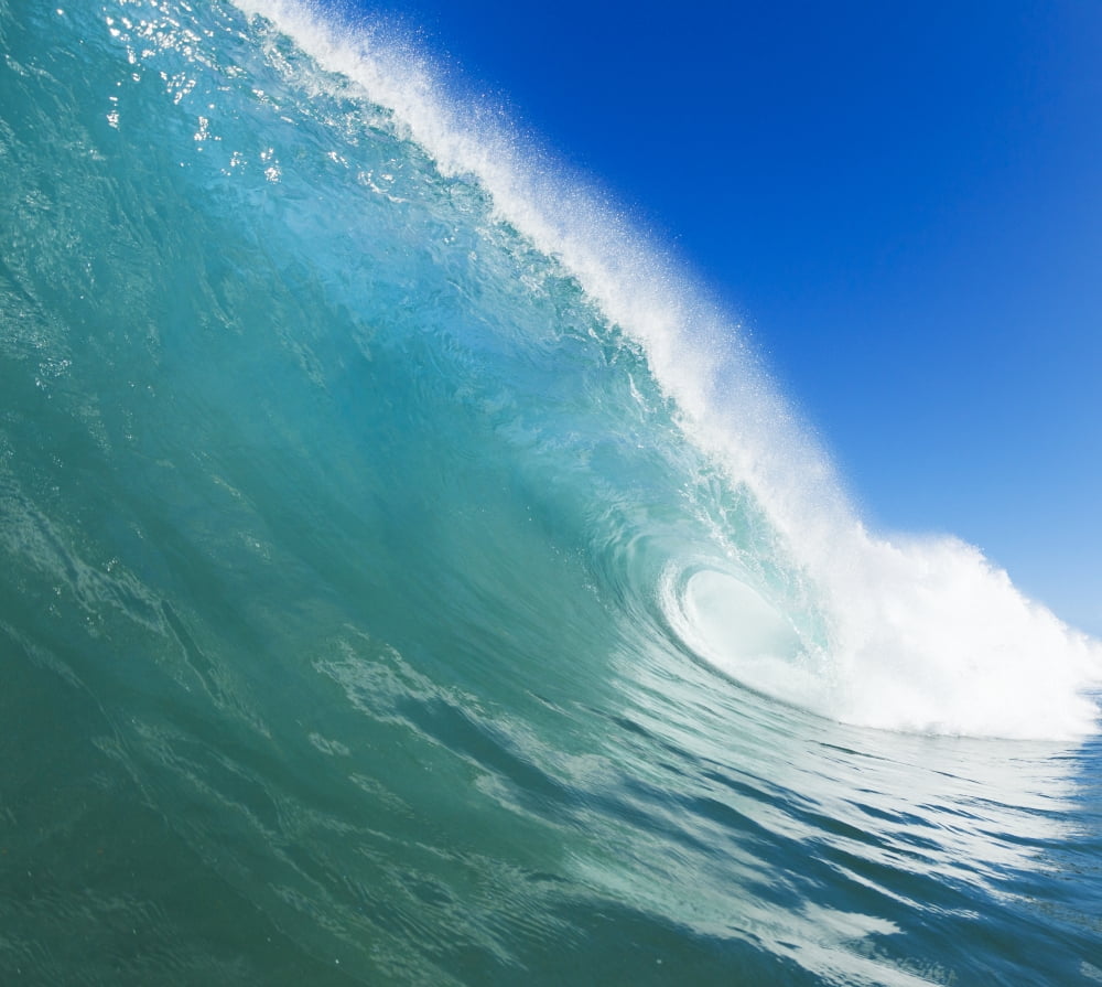 Blue Ocean Wave Canvas Art - Design Pics Vibe Design Pics (28 x 26)