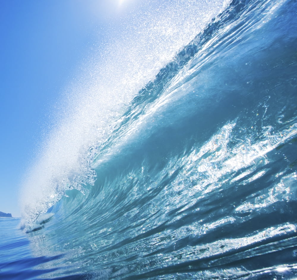 Blue Ocean Wave Canvas Art - Design Pics Vibe Design Pics (28 x 26)