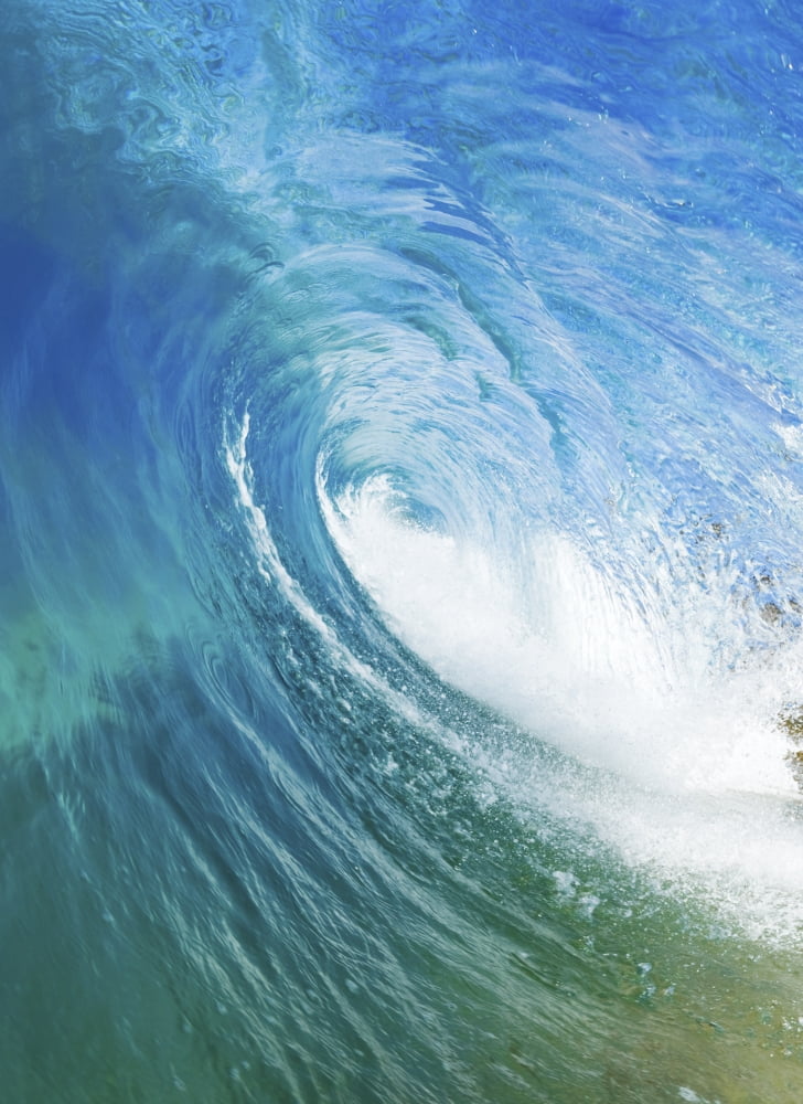 Blue Ocean Wave View from in the Water Canvas Art - Design Pics Vibe Design Pics (11 x 16)