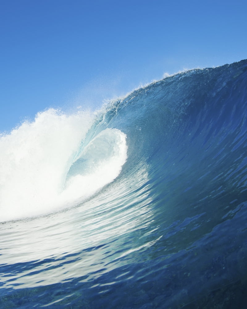 Blue Ocean Wave View from in the Water Canvas Art - Design Pics Vibe Design Pics (12 x 15)