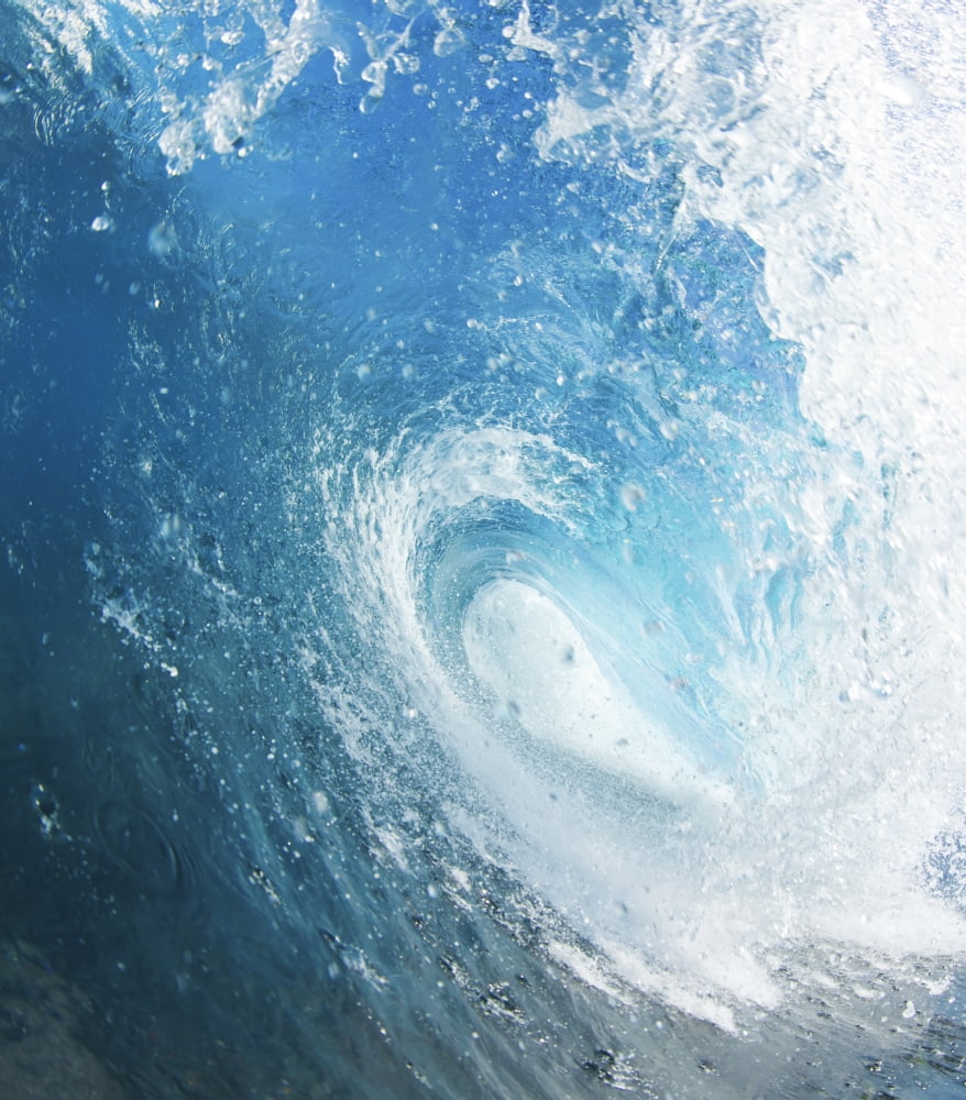 Blue Ocean Wave View from in the Water Canvas Art - Design Pics Vibe Design Pics (26 x 28)