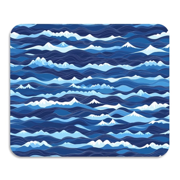 Blue Ocean Waves Diatomaceous Earth Water Absorbent Mat, Anti-Slip Rubber Backing, 23.6" x 19.7"