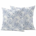 thumbnail image 1 of Blue Ocean Waves Outdoor Waterproof Pillow Covers, Moire Seaside Abstract Art Decorative Square Throw Pillowcase Sofa Cushion Sham for Patio/Couch/Chair, 26"x26" 2 Pack, 1 of 8
