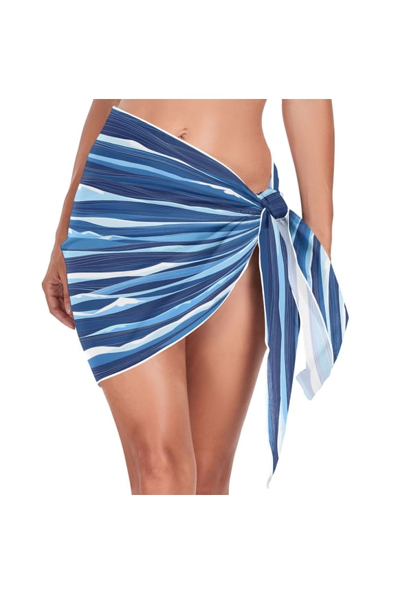 Blue Ocean Waves Triangle Beach Wrap Women's Swimwear Cover Up Sun Protection Quick Dry Summer Fashion Versatile Use