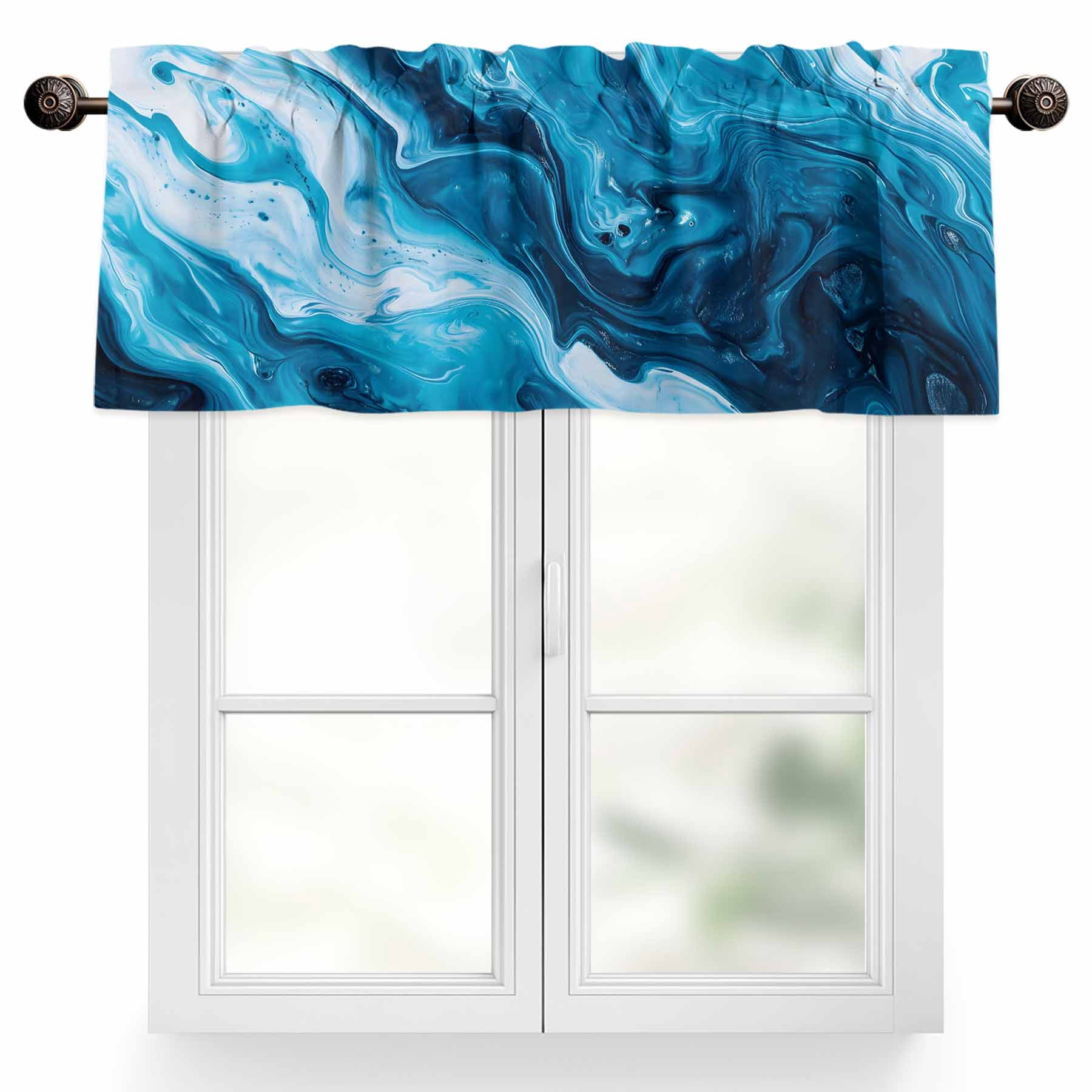 Photo inspiration: Gallery Detail: Blue Ocean Waves Valances For Windows 42 X 12In Blue