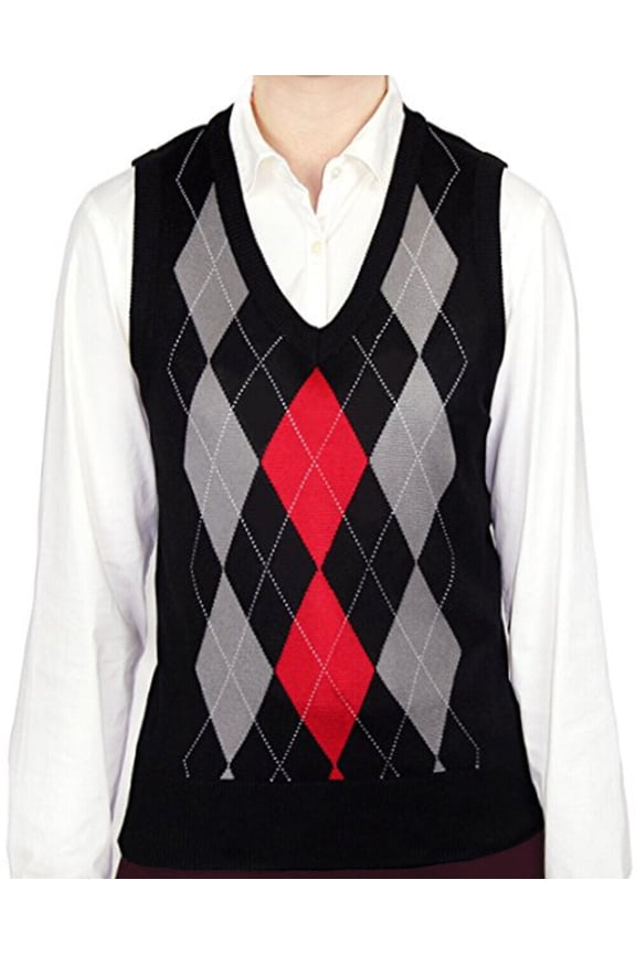 Womens Argyle Sweater Vest (lsv-159)