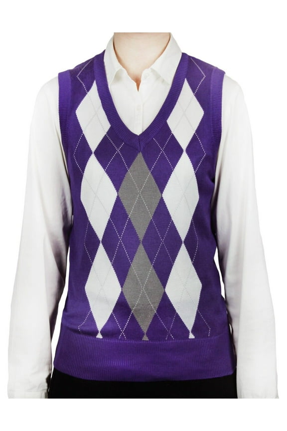 Womens Argyle Sweater Vest (lsv-159)