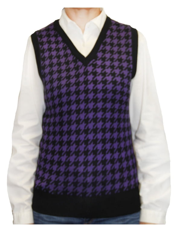 Womens Houndstooth Sweater Vest (lsv-269)