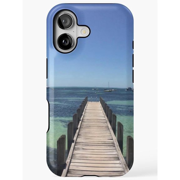 Blue Ocean and Wooden Pier Tough Case for Apple iPhone, Polycarbonate and TPU