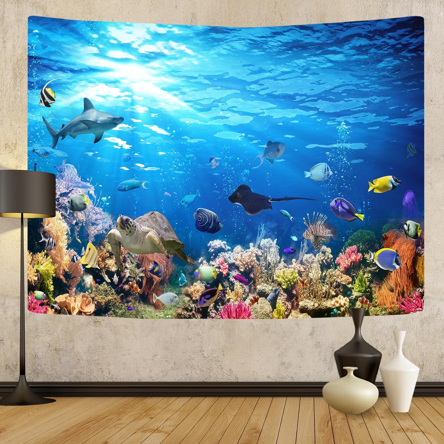 Blue Ocean wave World Tapestries Undersea World Wall Decor Tapestry