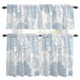 thumbnail image 1 of Blue Octopus Coastal Kitchen Curtains Sets for Windows 24 Inch Length, Nautical Coral Starfish Rod Pocket Window Treatments Tier Curtains and Valances Set for Bedroom/Bathroom, 1 of 8
