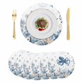 thumbnail image 1 of Blue Octopus Coastal Round 13 Inch Placemats Set of 6, Beach Starfish Nautical Coral Shell HeatResistant Non Slip Place Mats for Dining Table, Wipeable Braided Kitchen Table Mats for Housewarming, 1 of 9