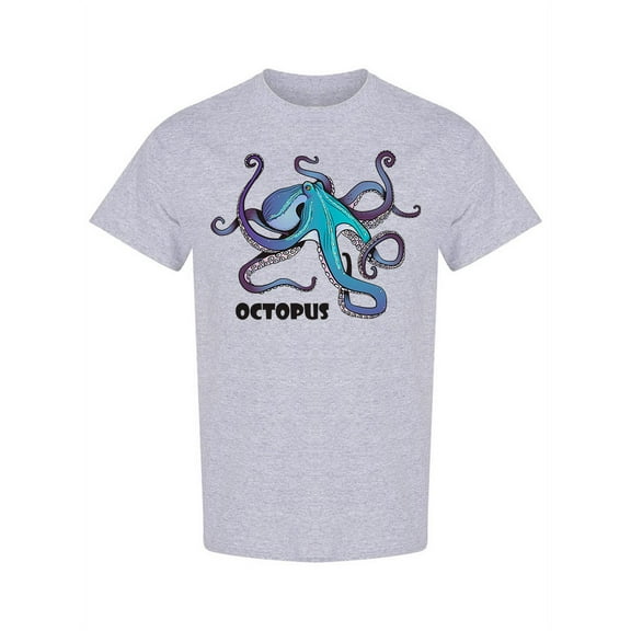 Blue Octopus Doodle Design T-Shirt Women -Image by Shutterstock, Female 3X-Large
