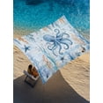 Blue Octopus Sun Shade Sail 6.5' x 10', Nautical Coastal Shell Bubble ...