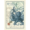 thumbnail image 1 of Blue Octopus on Cream Cotton Kitchen Dish Towel 28 Inches, 1 of 1