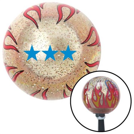 Blue Officer 09 - Vice Admiral Clear Flame Metal Flake Shift Knob with M16 x 1.5 Insert Brody