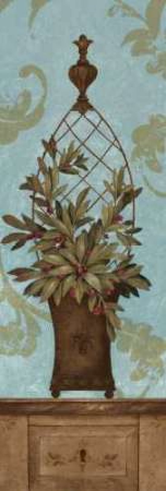 Blue Olive Topiary I Canvas Art - Pamela Gladding (8 x 24)