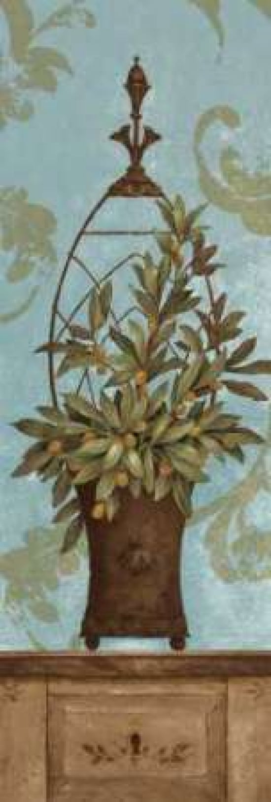 Blue Olive Topiary II Canvas Art - Pamela Gladding (12 x 36)
