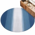 Blue Ombre Area Rugs 3' (Round) Abstract Navy Blue Ombre White Stripes ...