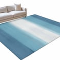 Blue Ombre Area Rugs 5x7ft Abstract Light Blue Ombre White Stripes ...