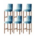 thumbnail image 1 of Blue Ombre Bar Stool Covers Set of 6, Coastal Beach Modern Abstract Art Stretch Washable Bar Chair Covers with Backs, Removable Pub Counter Height Chair Cover for Kitchen Dining Room Cafe, 1 of 7