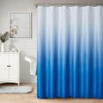 thumbnail image 1 of Blue Ombre Bathroom Shower Curtains for Bathroom,Blue and White Fabric Gradient Shower Curtain,Textured Fabric Waterproof Bath Curtain,Decorative Bathroom Accessories,72x84inch,Long Size, 1 of 6