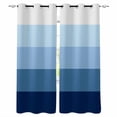 thumbnail image 1 of Blue Ombre Blackout Curtains 45 Inches Long for Bedroom, Modern Abstract Art Farmhouse Striped Thermal Insulated Room Darkening Black Out Window Curtain Panels Grommet Drapes for Living Room, 1 of 8