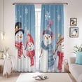 thumbnail image 1 of Blue Ombre Christmas Blackout Curtains for Bedroom/Living Room, Pinch Pleated Black Out Curtains, Xmas Snowman Snowflake Winter Room Darkening Window Drapes with Hooks 2 Panels, 39"x70", 1 of 8