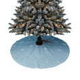 thumbnail image 1 of Blue Ombre Christmas Snowflake Christmas Tree Skirt 36 Inches Large Christmas Skirt Tree, Winter Snowflake Xmas Tree Skirt Christmas Decorations for Fireplace Party Holidays Indoor Outdoor, 1 of 7