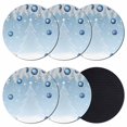 thumbnail image 1 of Blue Ombre Christmas Tree Coasters Set of 6, Absorbent Coasters for Drinks, Xmas Balls Pine Needles Snowflake Coaster for Desk Coffee Table Protection, Home Decor House Warming Gifts 4", 1 of 8