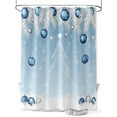thumbnail image 1 of Blue Ombre Christmas Tree Shower Curtain Set, Waterproof Shower Curtains for Bathroom, Xmas Balls Pine Needles Snowflake Washable Fabric Cloth Bath Curtain for Bathtub with Hooks 54x78 Inches, 1 of 6