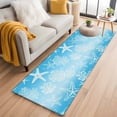 thumbnail image 1 of Blue Ombre Coastal 2'x6' Runner Rugs for Hallway Kitchen Bedside Non Slip, Sea Nautical Summer Beach Starfish Coral Entryway Rug Runners with Rubber Backing, Long Carpet Runner for Laundry Room, 1 of 8