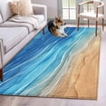 thumbnail image 1 of Blue Ombre Coastal Area Rug 4x6 FT, Non Slip Kids Room Carpet, Summer Nautical Beach Ocean Seaside Washable Soft Floor Carpet Non-Shedding Throw Rug for Dorm Kitchen Study Room Home Office Bedside, 1 of 9