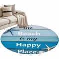 thumbnail image 1 of Blue Ombre Coastal Large Area Rugs for Bedroom Living Room, Soft Non Slip Carpet Bedside Rug, Nautical Starfish Shell Summer Beach Round Floor Cover Kitchen Accent Rug 3' for Dining Room/Office, 1 of 9