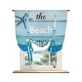 thumbnail image 1 of Blue Ombre Coastal Tie Up Curtains for Windows 45 Inch Length Balloon Curtains Kitchen Adjustable Balloon Window Shade Nautical Starfish Shell Summer Beach Tie Up Bathroom Curtain Window 52"x45", 1 of 6