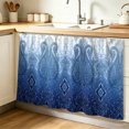 thumbnail image 1 of Blue Ombre Ethnic Cabinet Curtain 28"W x 51"L, Traditional Boho Romantic Dust-Proof Privacy Curtain for Closet Shelves Self Adhesive, Sink Skirt for Bathroom Vanity Kitchen Laundry Room, 1 of 9