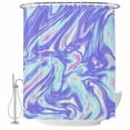 thumbnail image 1 of Blue Ombre Fabric Shower Curtain Colorful Abstract Fluid Washable Shower Curtains for Bathroom, Waterproof Bath Curtain with Hooks Home Decor 36x72in, 1 of 8