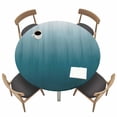 thumbnail image 1 of Blue Ombre Fitted Tablecloth with Elastic Edged, Round Table Cloth for Dining Table, Contemporary Gradient Abstract Art Waterproof Oil Proof Table Cover for Indoor Outdoor 45"-54", 1 of 8