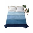 thumbnail image 1 of Blue Ombre Flat Sheets Only Queen Size, Soft Breathable Bed Top Sheets for Mattress, Farmhouse Vintage Wooden Striped Luxury Bedding Flat Sheets for Home Hotel Bedroom Bed Protection, 1 of 9