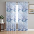thumbnail image 1 of Blue Ombre Floral Sheer Curtains 96 Inch Length 2 Panels Set, Sky Classic Minimalist Voile Window Treatment Semi Sheer Long Curtains Drapes for Bedroom/Living Room/Kitchen 52"x96"x2, 1 of 8