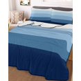thumbnail image 1 of Blue Ombre Full Size Down Alternative Comforter, Lightweight Comforter Quilt Bedding Set with Pillow Shams Modern Abstract Art Farmhouse Striped All Seasons Bed Comforter Duvet Insert 78"x90", 1 of 7