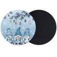 thumbnail image 1 of Blue Ombre Gnomes Christmas Coasters Set of 2, Absorbent Coasters for Drinks, Xmas Balls Tree Snowflake Retro Coaster for Desk Coffee Table Protection, Home Decor House Warming Gifts 4", 1 of 8