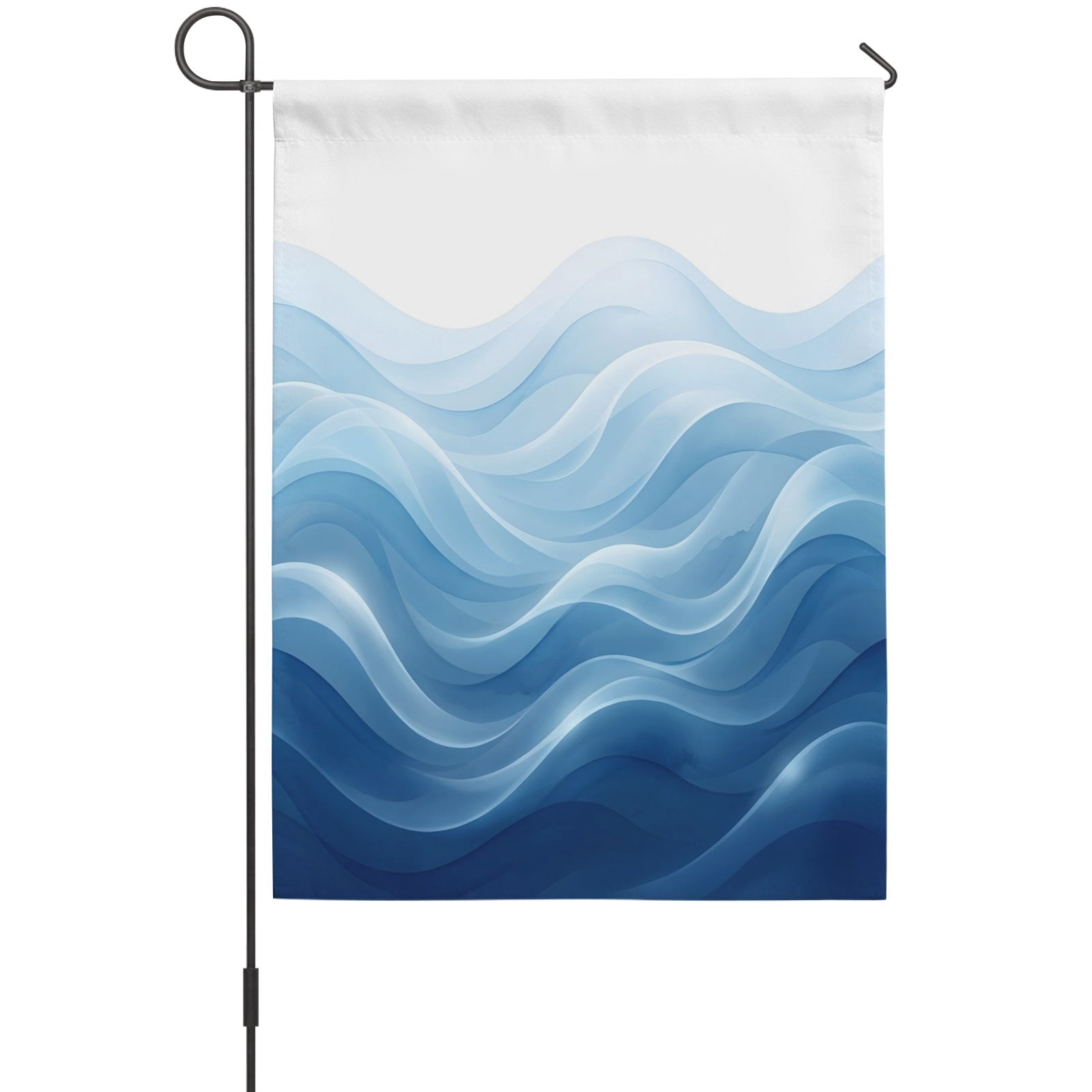 Blue Ombre House Flag 28 x 40 Inches, Abstract Modern Gradient Ripple Weather Proof Outdoor Patio Flags Double Sided Small House Decoration for Yard Lawn Outside Home
