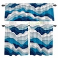 thumbnail image 1 of Blue Ombre Kitchen Curtains Sets for Windows 24 Inch Length, Modern Geometric Abstract Art Moire Rod Pocket Window Treatments Tier Curtains and Valances Set for Bedroom/Bathroom, 1 of 8