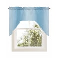 thumbnail image 1 of Blue Ombre Kitchen Swag Valance for Window, Rod Pocket Short Kitchen Curtains&nbsp;36 Inch Length, Modern Abstract Art Farmhouse Gradient Swag Topper Small Window Treatment for Cafe Bathroom Bedroom, 1 of 6