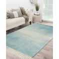 thumbnail image 1 of Blue Ombre Large Area Rug 4x6ft Woven Runner Rug,Modern Abstract Art Aesthetics Washable Living Room Bedroom Kitchen Bathroom Classroom Carpet with Tassels,Non-Shedding Indoor Outdoor Throw Door Mat, 1 of 5