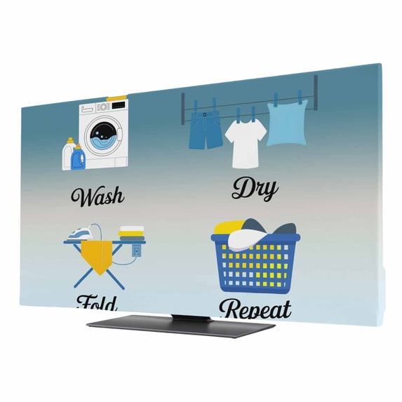 Blue Ombre Laundry TV Cover for 65 Inch Screen, Stretch Fabric ...