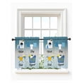 thumbnail image 1 of Blue Ombre Laundry Tier Curtains 24 Inch Length, Sheer Curtains for Bedroom Living Room Window Wash Dry Fold Repeat Rod Pocket Voile Drapes Kitchen Curtains Small Half Window 27.5"x24" 2 Panels, 1 of 6